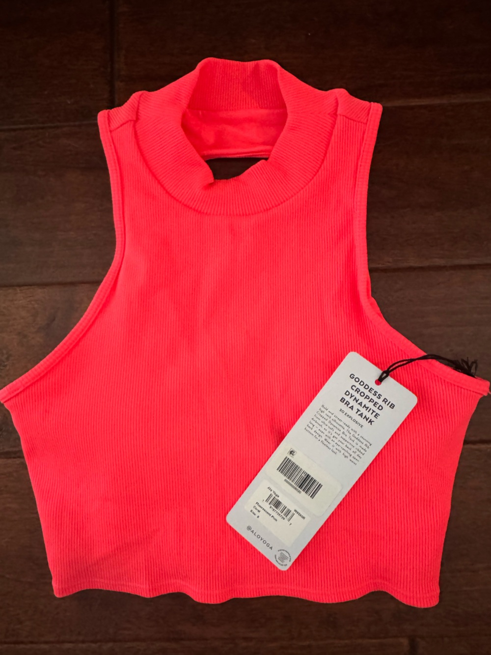 Women’s Neon Coral Ribbed Tank Top - Bright Pink
